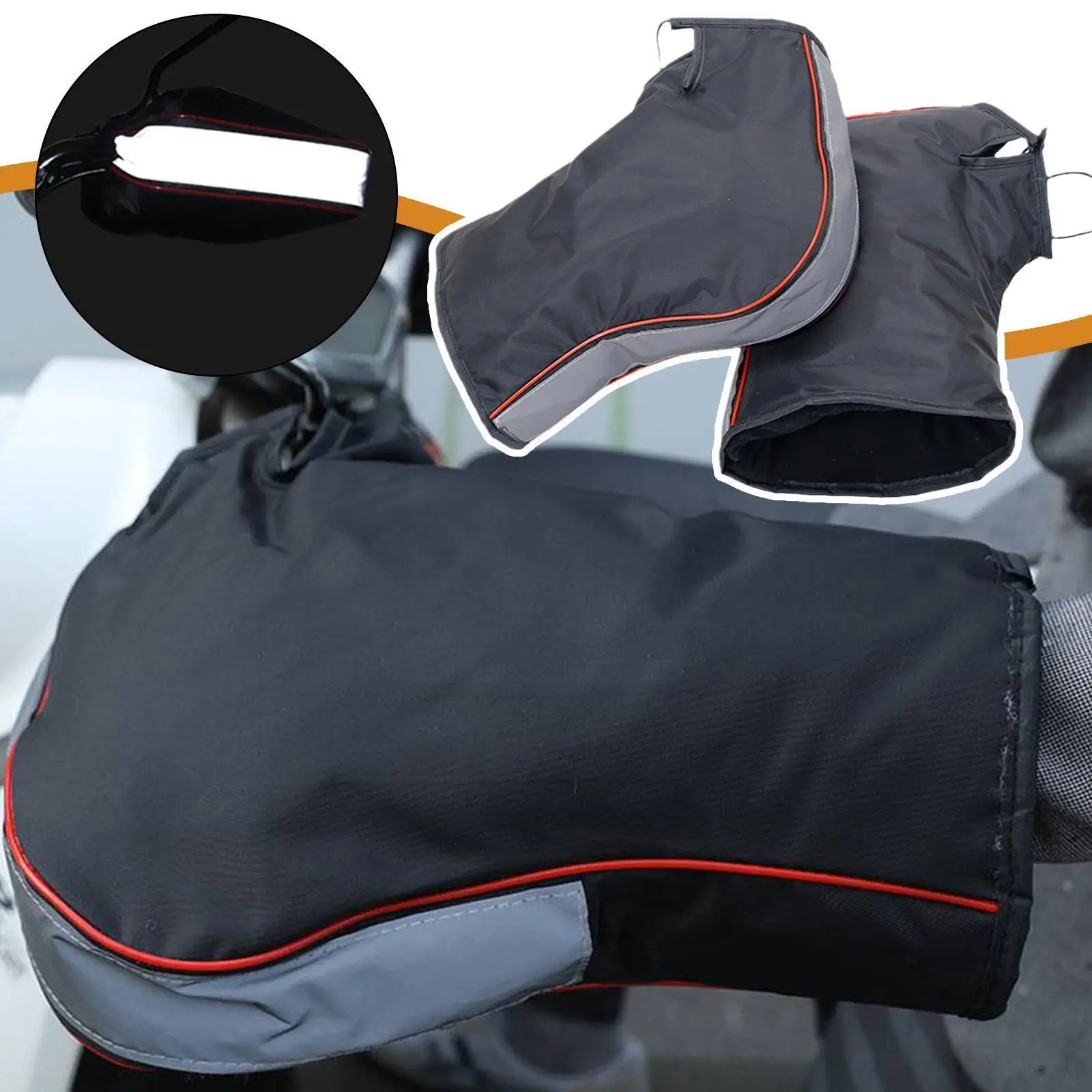 

Мотоциклетные зимние водонепроницаемые флисовые теплые чехлы на руль утолщенные бархатные подкладочные ручки перчатки для квадроцикла Snowmobil A4h4