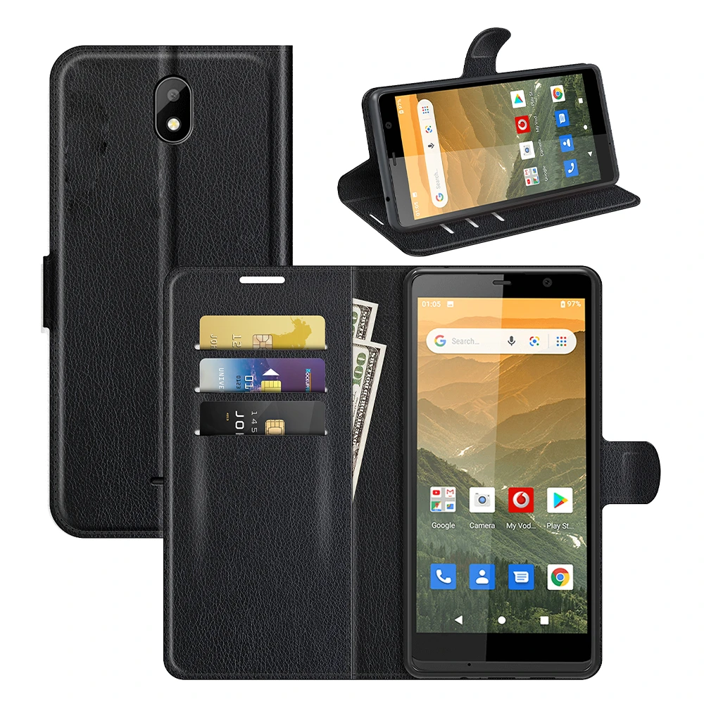 Кожаный чехол-подставка с зернистой фактурой для Vodafone Smart V12 V11 P11 E11 10 шт./лот -