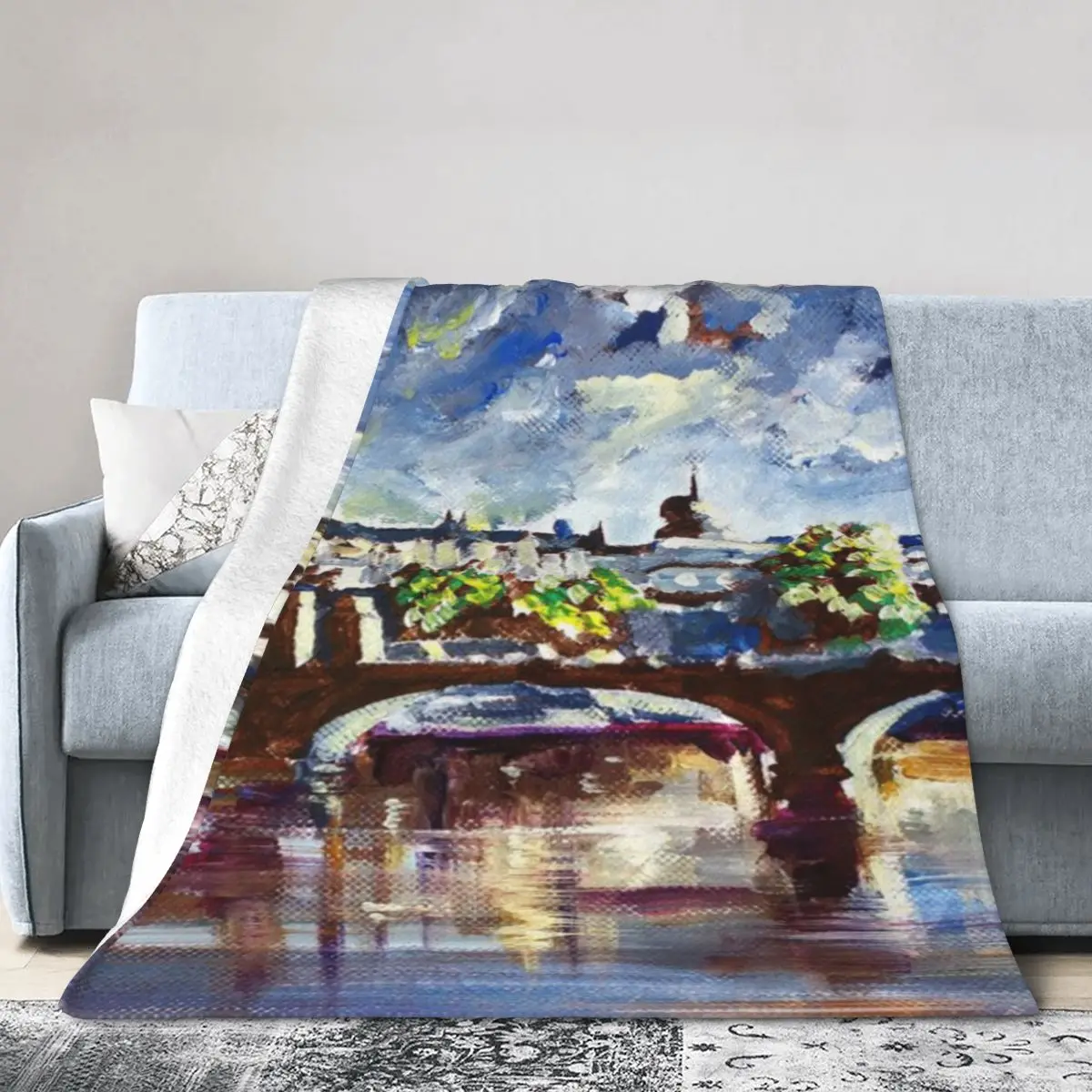 Прага весной — ультрамягкое одеяло из микрофлиса