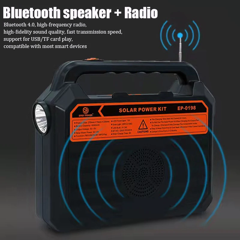 Аварийное радио fm-радио приемник Bluetooth динамик Солнечная зарядка аварийное