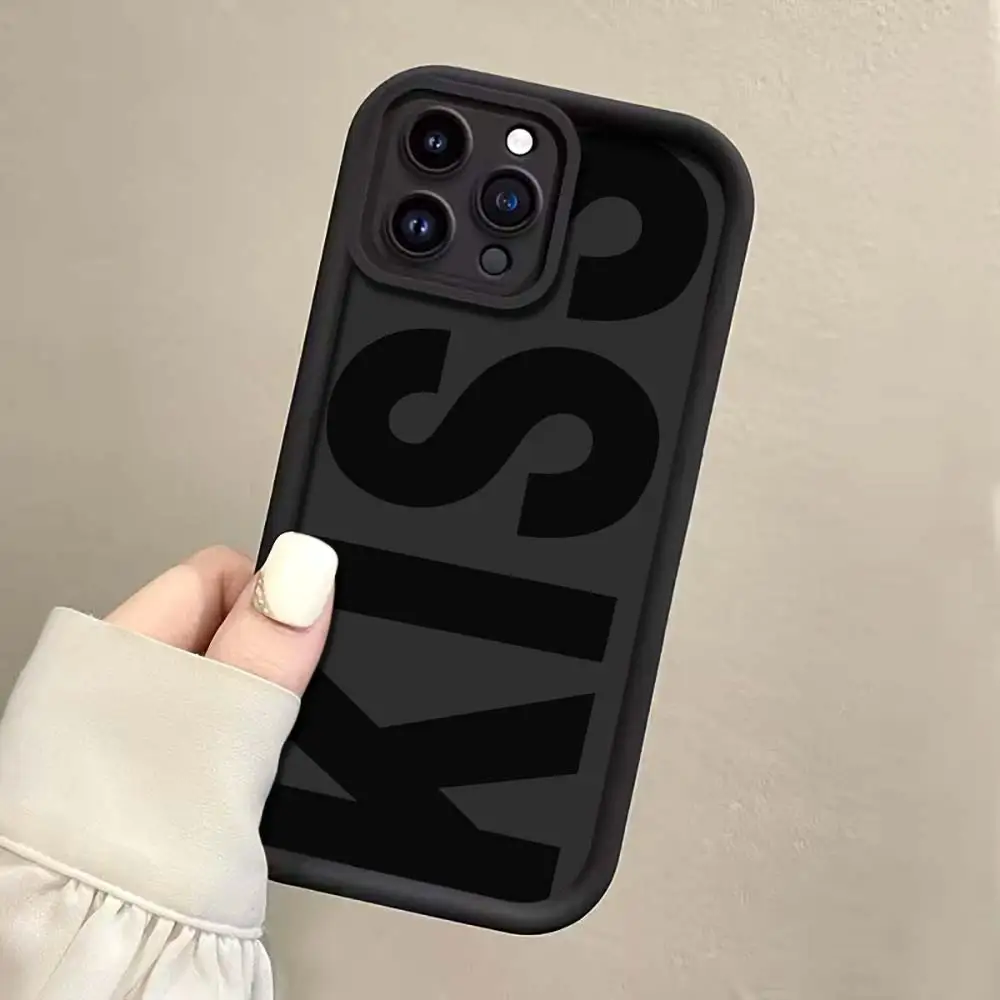Фото Черно-белый чехол для телефона с надписью KISS для Samsung Galaxy Note 20 S21 S25 Plus S24 FE S23 Ultra S22 A57 A56 A55 A54 A53 A36 A35 A34 №1