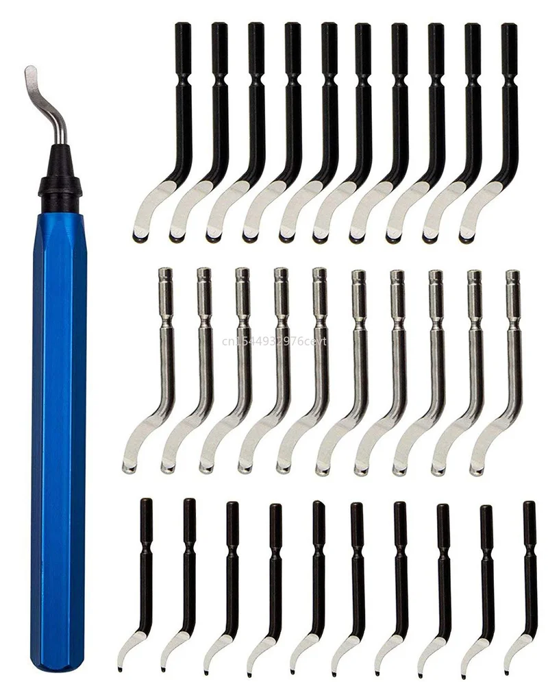 

Red for Wood Plastic handle Burr Metal Repair Deburring Tool Kit 15pc Router Bit Rotary Deburr Blades Remover Hand Debur