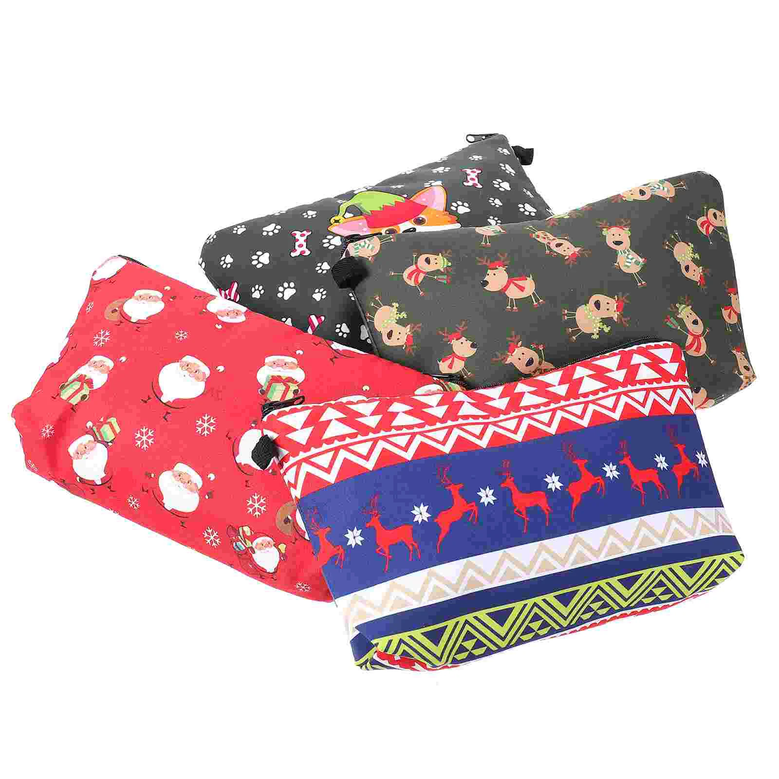 

4pcs Xmas Themed Pattern Toiletry Organizer