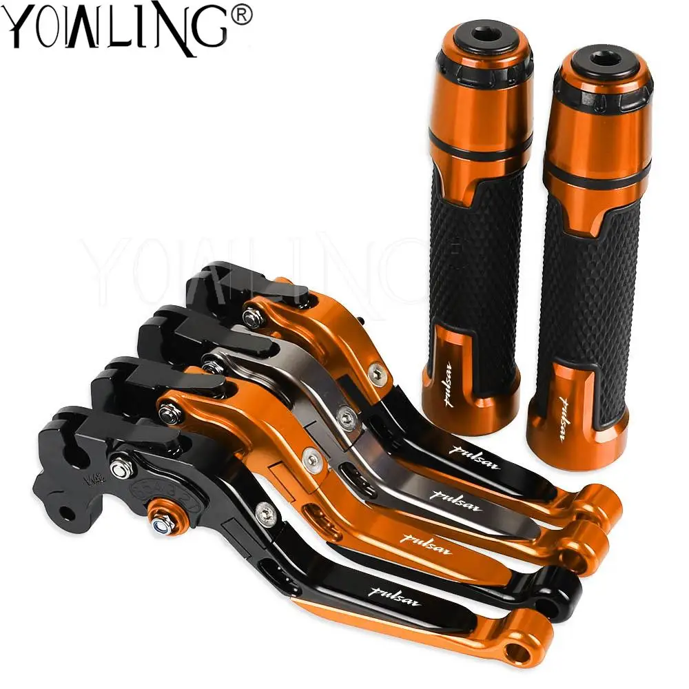 

200NS Motorcycle Accessories CNC Brake Clutch Levers Handlebar knobs Handle Hand Bar Grip Ends FOR Bajaj Pulsar 200 NS ALL YEARS