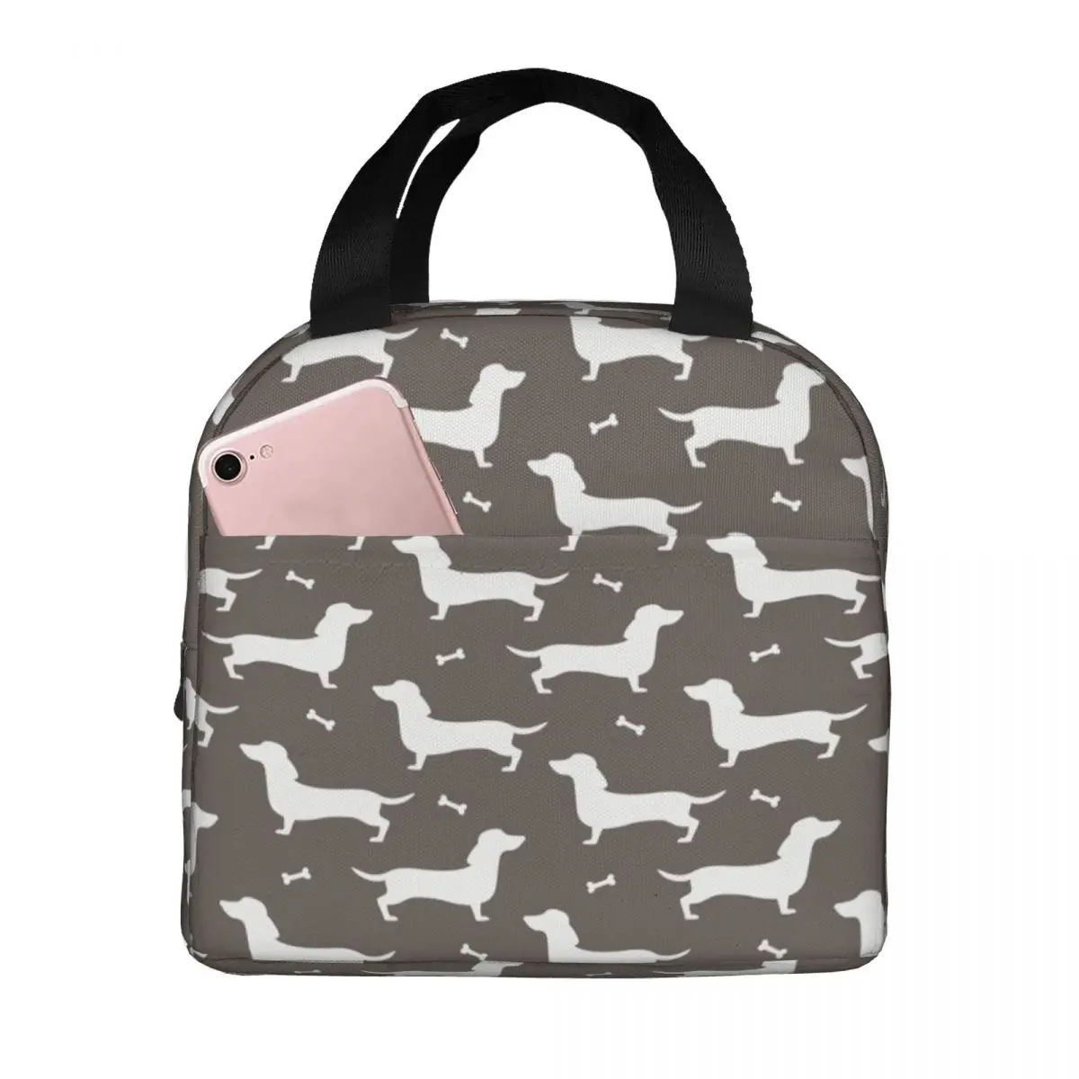 For Women Kids Dachshund Thermal Cooler Portable Work Oxford Tote Handbags