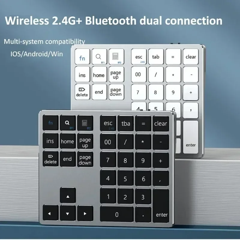 2 4G Bluetooth цифровая клавиатура ультратонкая беспроводная USB перезаряжаемая для IOS