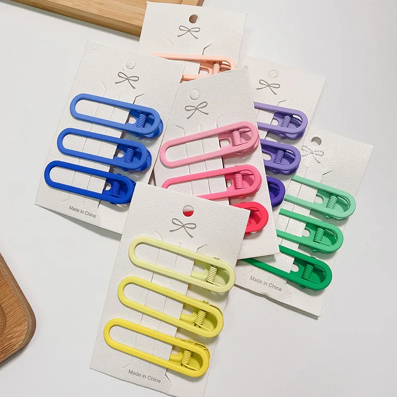 

3pcs Korean Basic Hollowed Out Hair Pin Gradient Candy Color Hair Clips for Children Headwear Girls Kids Hair Accessories