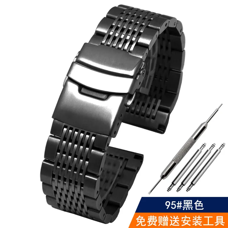 Мужской Универсальный точный стальной ремешок для часов Armani Black рыцарский