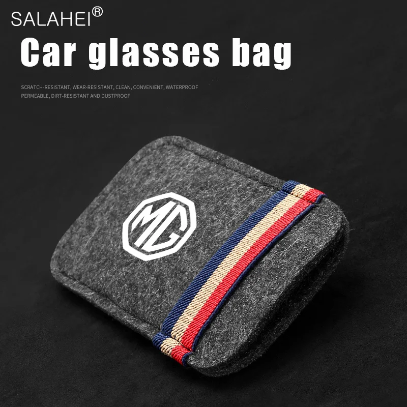 

Felt Car Glasses Bag Sun Visor Multifunction Pouch Storage Pocket For MG Morris Garages MG3 MG5 MG6 MG7 TF ZR ZS ES HS EZS GS GT