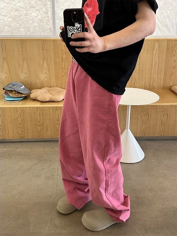 HOUZHOU Korean Hippie Streetwear Baggy Cargo Jeans Women Kpop Harajuku Oversize Wide Leg Denim Pants Vintage Loose Solid Trouser