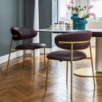 luxury modern dining chairs gold relaxing leather dining table chair backrest designer sedie da pranzo kitchen furniture cc50cy