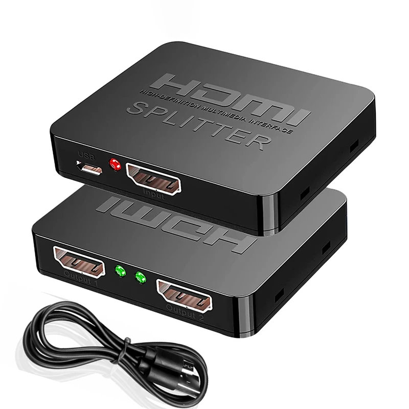 

4K HDMI Splitter 1x2 1x4 HDMI Switch 1 in 2 out Video Distributor Splitter 1080P Dual Display for TV PC Laptop Monitor Projector