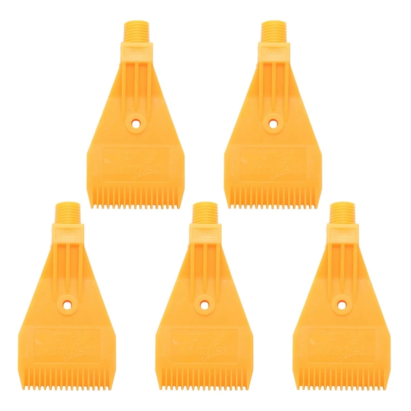 

New 5X 1/4BSP Male Thread ABS Single Hole Air Blow Off Flat Jet Nozzle Yellow