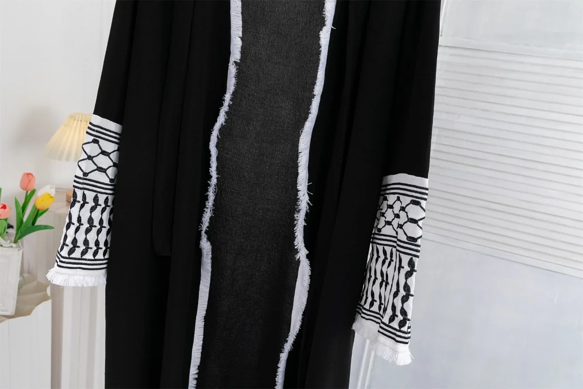 Женский Традиционный Фестивальный Кардиган Абая С Открытой Передней Частью