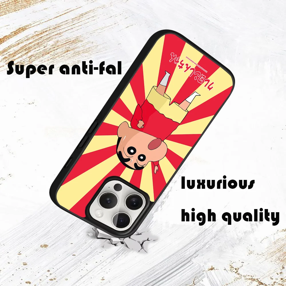 Чехол для телефона с рисунком C-Crayon S-ShinChan iPhone 16 15 14 13 12 11 Pro Max Plus Mini PC модный