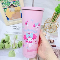 sanrios disneys new cute 304 stainless steel insulation cup cartoon cartoon 750ml double layer ice tyrant straight drinking cup
