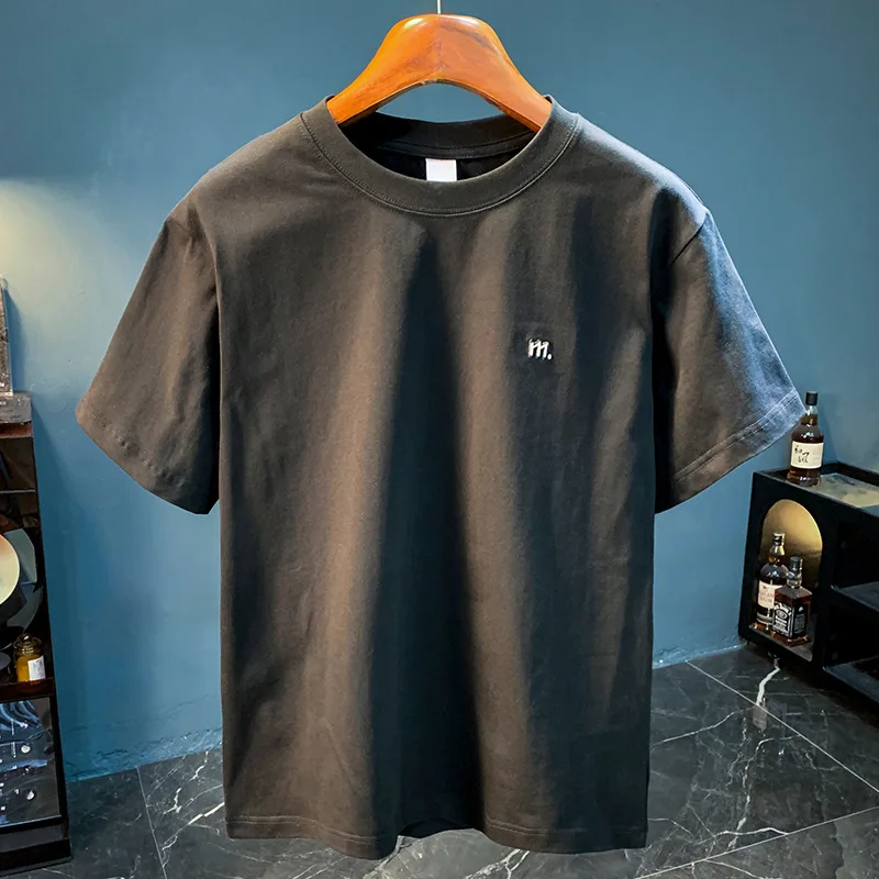 Лето 2025 г. новый мужской простой и универсальный однотонный топ с короткими