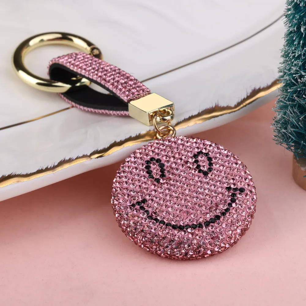 Брелок в виде сердца с кристаллами со стразами милая звезда улыбающееся лицо