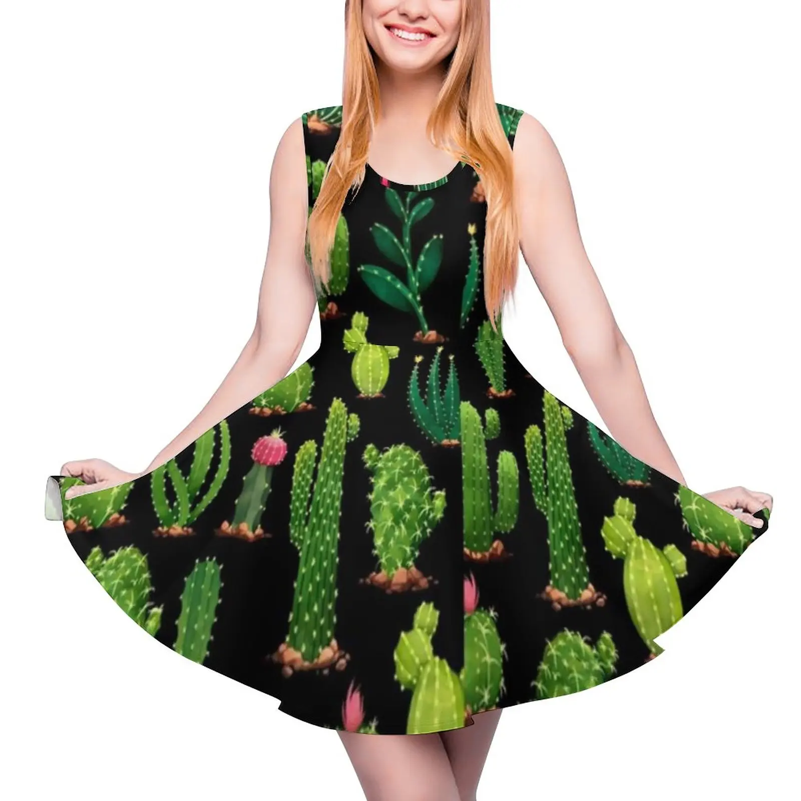 

Cactus Dress Plants Sexy Dresses Women Patterns Disco Cheap One-Piece Dress
