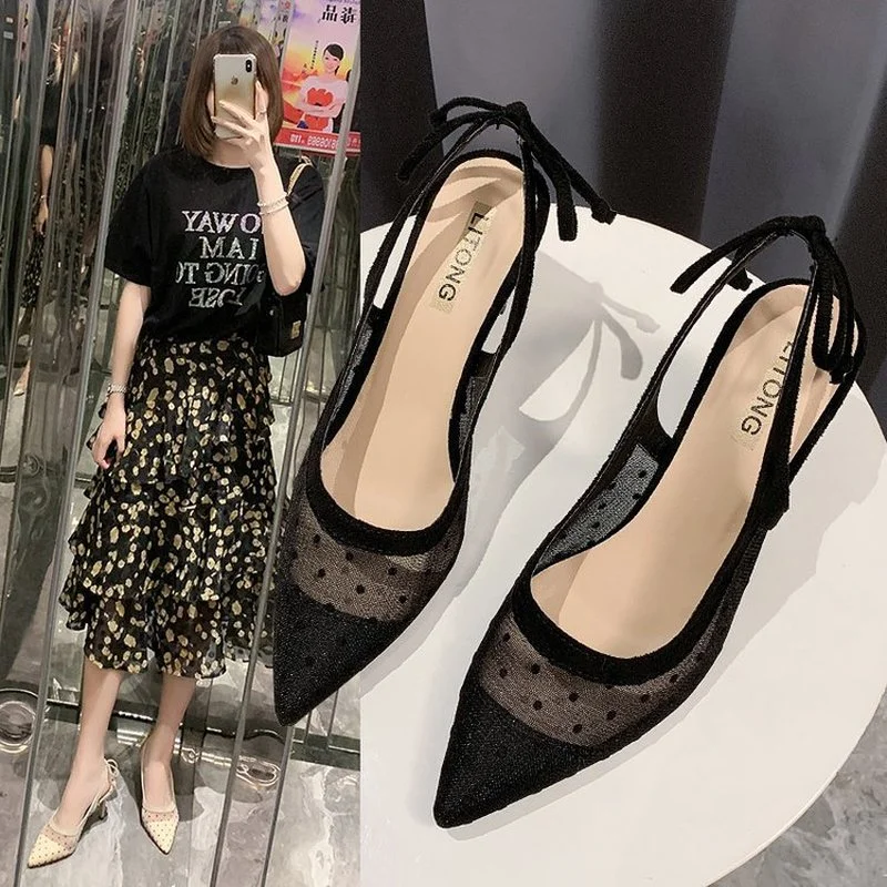 осенняя обувь женская Сандалии каблуки мюли сандалии женские 2021 Туфли-лодочки