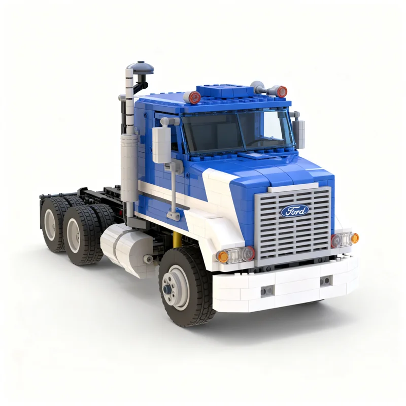 Фото 2043 детали MOC FORD WT9000 1:17 Модель грузовика-кабовера, конструктор, развивающая игрушка для детей, подарок на день рождения/Рождество №2