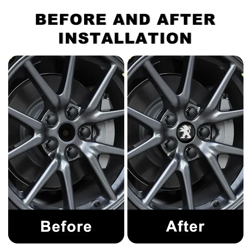 4 шт. металлические наклейки на крышку ступицы колеса автомобиля для Peugeot 206 207 208 306