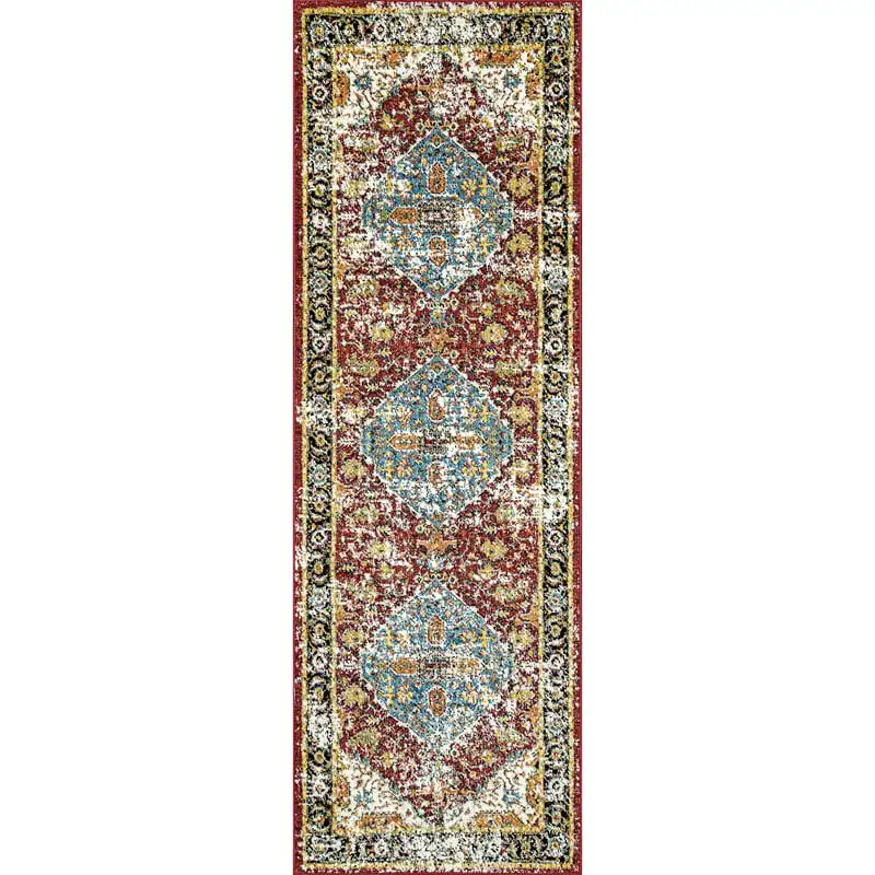 

Medallion Indoor/Outdoor Runner Rug, 2' 8" x 8', Multi