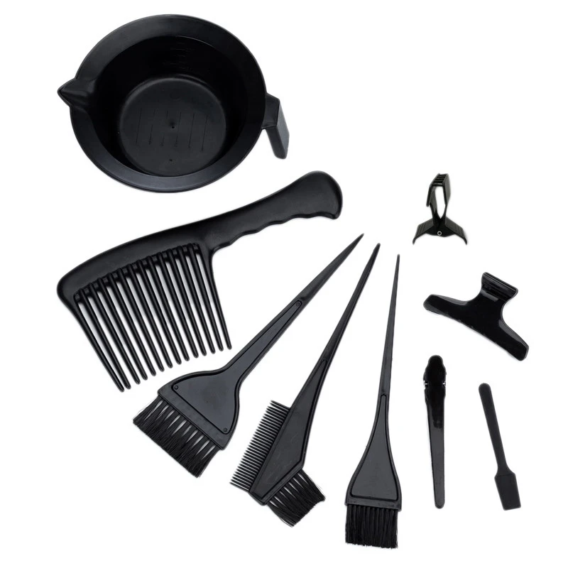 

9Pcs/Set Hair Color Dye Bowl Comb Brushes Tool Tint Coloring Dye Bowl Comb Brush Hair Coloring Styling Tool