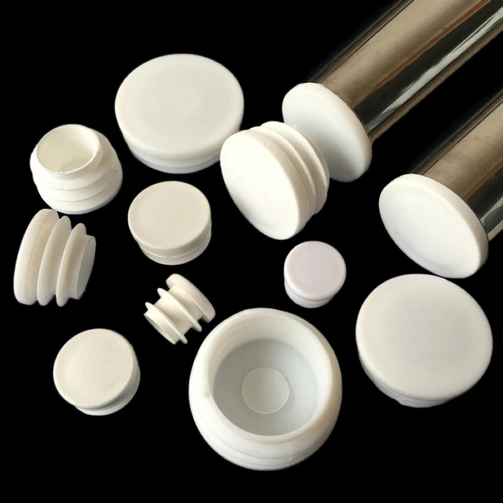 2/4/10pcs White Round Plastic Blanking End Cap Caps Tube Pipe Inserts Plugs Bung 16/19/22/25/28/30/32/38/40/42/45/48/50/60-100mm