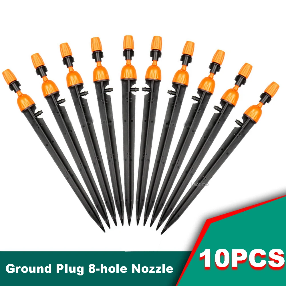 

10 PCS Atomizing Ground Inserted Micro Sprinkler Drip Irrigation Tools Equipment Spray Garden Watering Misting System Sprayer