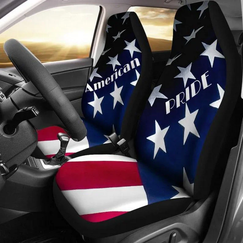 

American Flag, US Flag, Patriotic, American Pride-Car Seat Covers, Car Accessories, Gift for Her, Custom Seat Covers, Custom Mad