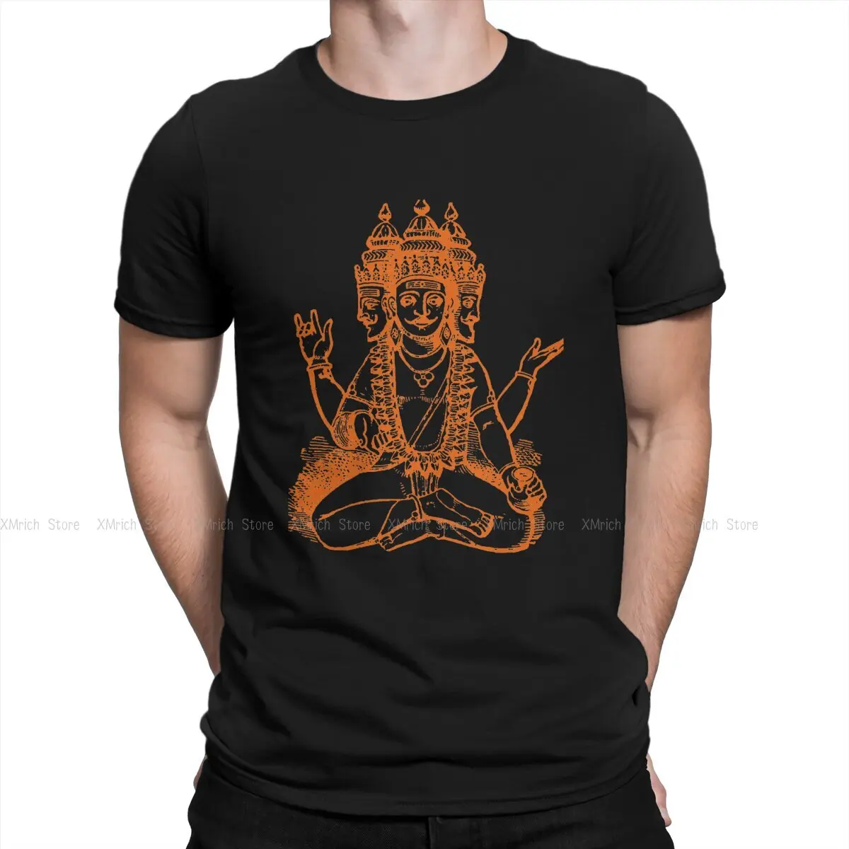 

Shiva Hindu God India Lingam Newest TShirt for Men Copy of God Brahma Round Collar Pure Cotton T Shirt Distinctive Birthday