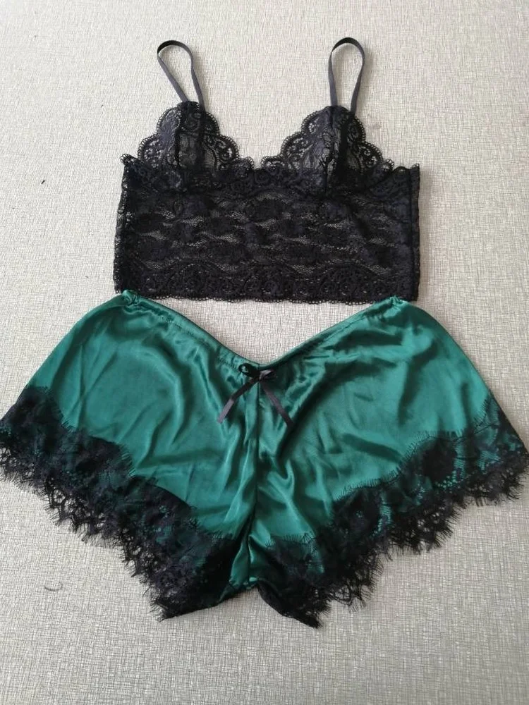 

1 Set Womens Sexy Fashion Casual Lace Sleepwear Lingerie Tops Shorts Set Babydoll Pajamas Nightwear Womens Underwear