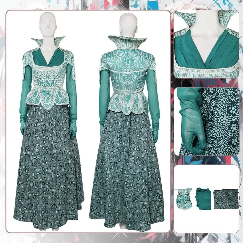 Мадам Моррибл зла Косплей Фантазия Костюм Маскировка для Женщин Корсет Платье