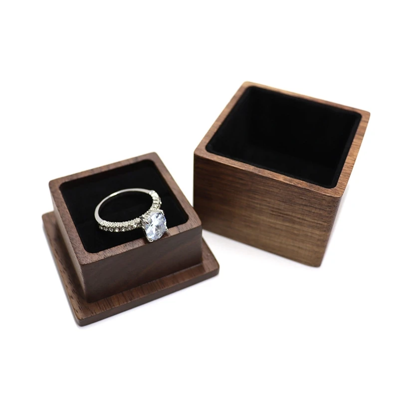 

Vintage Ring Box Ring Case Display for Wedding Proposal Anniversary Jewelry Box for 1 Ring Engagement Ring Box Dustproof