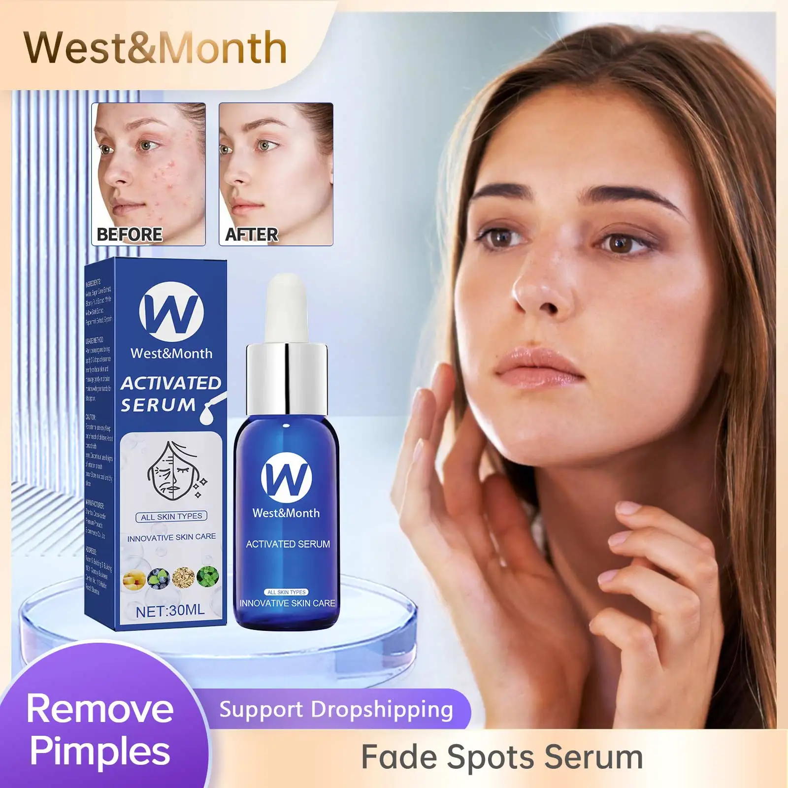 

Fade Spots Serum Reduce Fine Lines Firming Skin Anti-aging Lighten Dark Spots Freckles Pimples Remove Acne Anti Wrinkles Essence