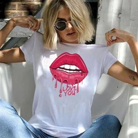 s 5xl cotton sexy red lips printed t shirt men and women top oversized female cute graphic short sleeve tee shirts woman clothes