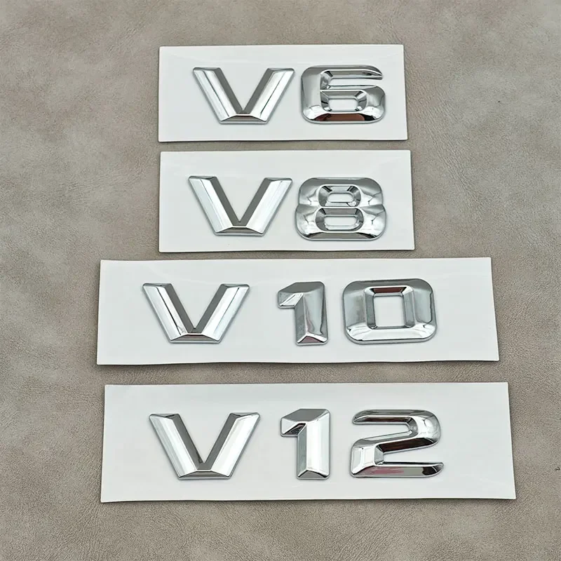 3D ABS хромированные буквы V6 V8 V10 V12 Автомобильное крыло с боковым логотипом, наклейка для Mercedes Benz W205 W204 W213 W212 W221, аксессуары (art.: 3920cfbb5df57) - 3920cfbb5df57