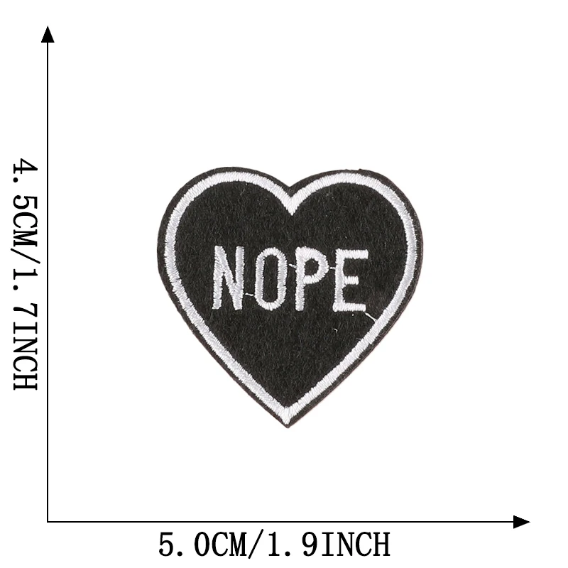 10 шт. черно-белые нашивки с буквами утюг для одежды вышитые ткани Mochila вшитая