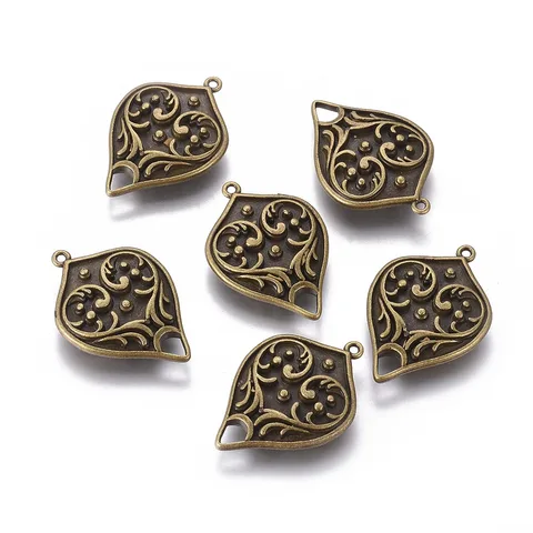 Античные бронзовые каплевидные соединители для бижутерии, 10 шт.