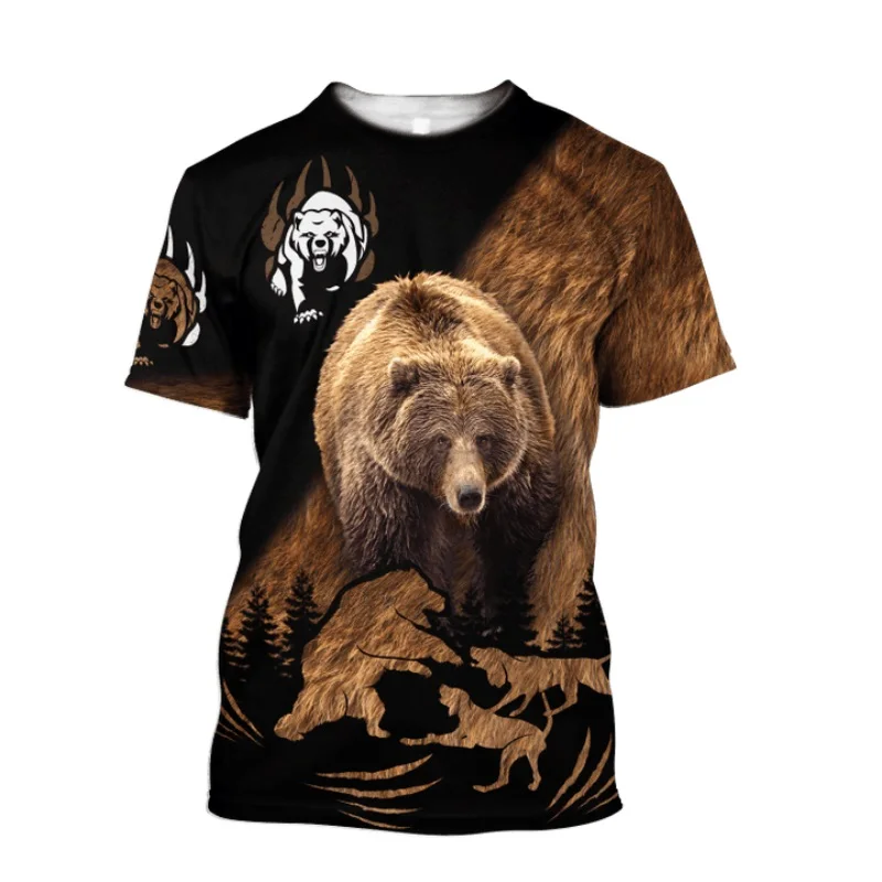 

Animal bear 3D Printed men t shirt Harajuku Fashion Short sleeve shirt 2022 summer streetwear Unisex tshirt tops
