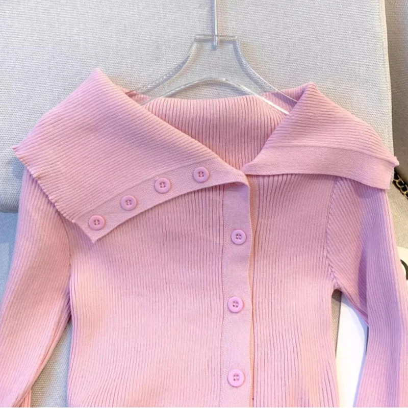 YuooMuoo Стильный осенний женский кардиган с открытыми плечами вязаный хлопковый