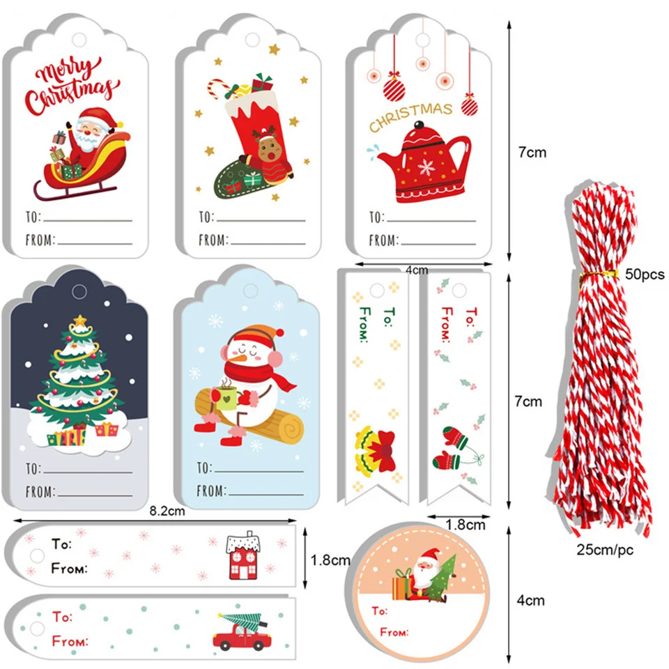 

Рождественские бирки из крафт-бумаги DIY House 50 шт.