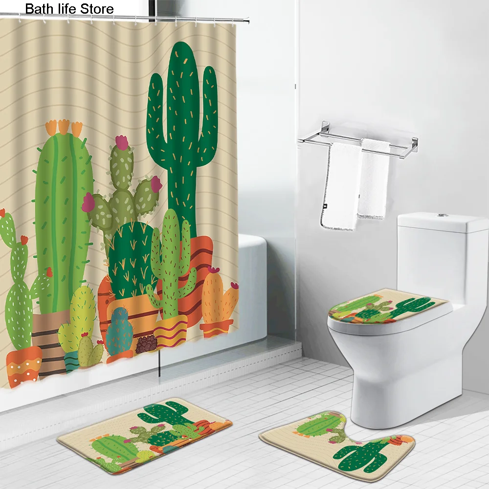 Занавеска для душа с изображением розовых цветов растений s занавеска кактуса