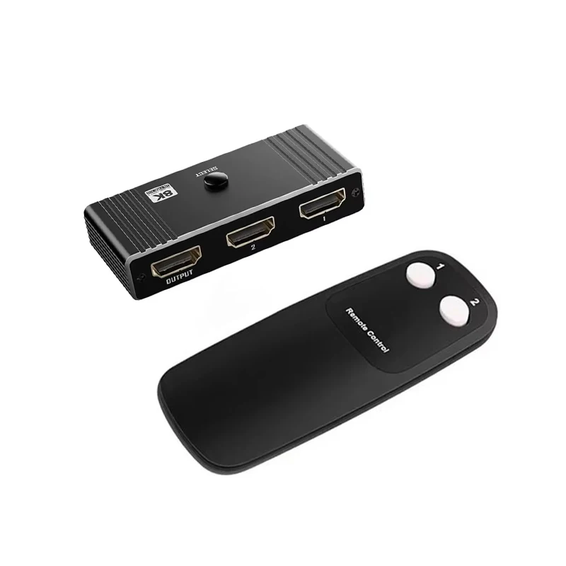 Фото Двунаправленный HDMI-переключатель 8K 2.1 (2 входа, 1 выход) с поддержкой 4K@120Hz, видеоконвертер 2x1, 48 Гбит/с для PS5, Xbox, ПК, подключения к телевизору №1
