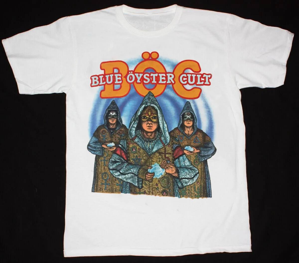 Белая хлопковая футболка унисекс с коротким рукавом и ремешком из серии «Голубая Устрица культ», все размеры