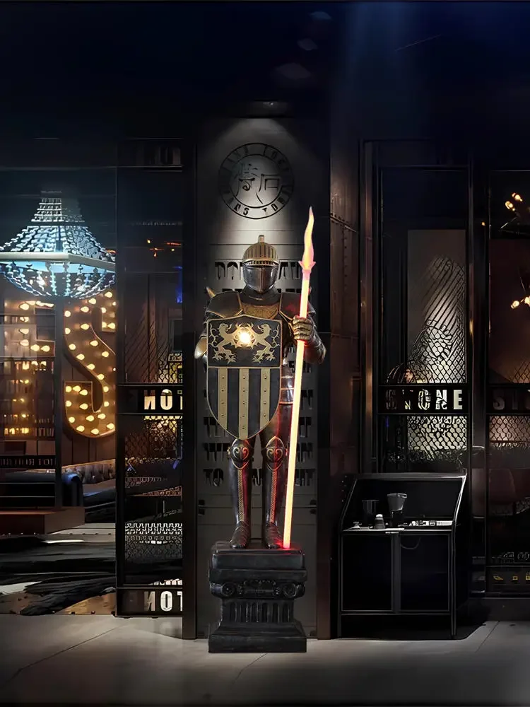 Ретро римская броня воин украшения освещение скульптура бар клуб ресторан