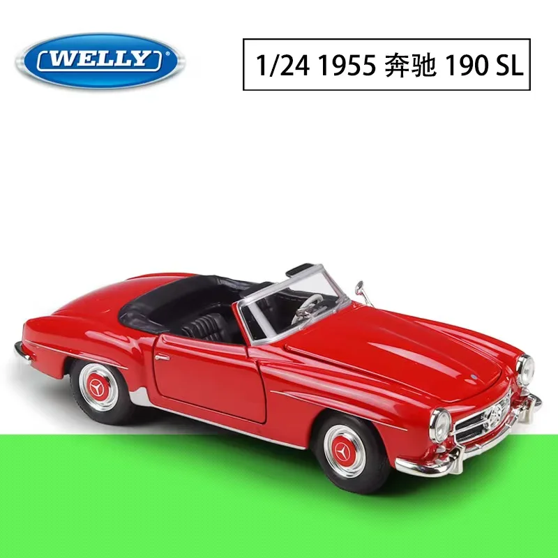 Новая коллекционная модель автомобиля Mercedes-Benz 190SL в масштабе 1:24, ретро, из сплава, ручной работы, имитационная игрушка, сувенир, подарок для декорации сцен (art.: 3920d86b67cbe) - 3920d86b67cbe