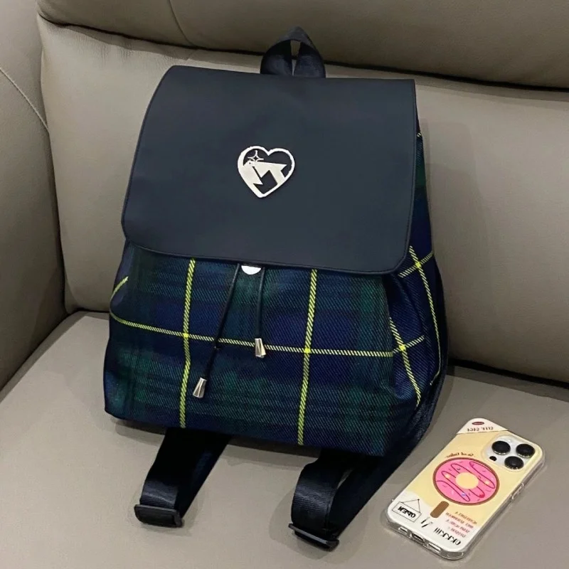 

Новые модные рюкзаки Y2K для женщин, шикарная дизайнерская школьная сумка в клетку, вместительная Повседневная сумка