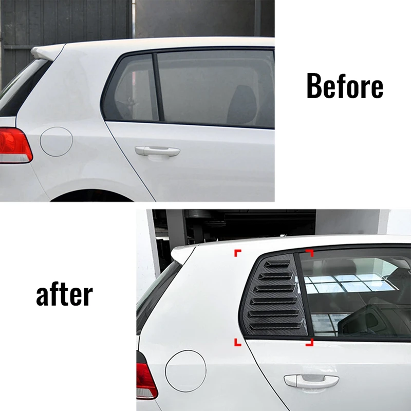 

Car Carbon Fiber Rear Windows Triangle Louver Cover Stickers For VW Golf 6 MK6 2008-2012 Car Styling Cover Accessories